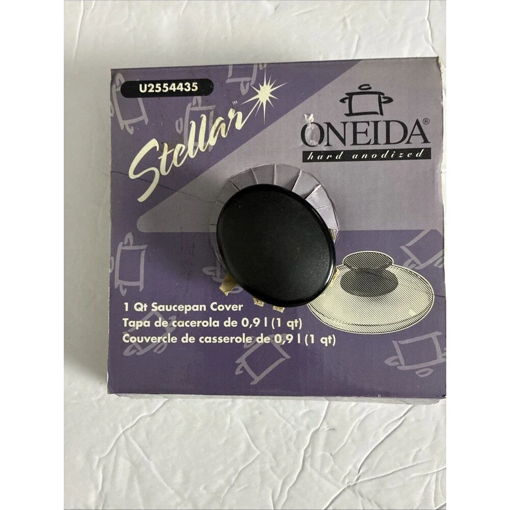 Oneida Stellar 1 Quart Saucepan Cover Tempered Glass Lid Original Packaging New